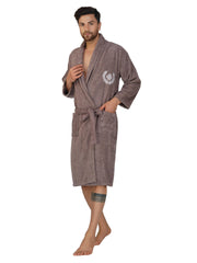Rangoli Organic Bamboo Bathrobe for Men | Brown