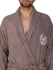 Rangoli Organic Bamboo Bathrobe for Men | Brown