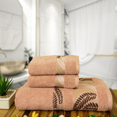 Rangoli Morgan 470 GSM 100% Cotton Towel Set of 3 (1 Bath & 2 Hand )