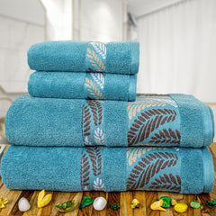 Rangoli Morgan 470 GSM 100% Cotton Towel Set of 4 (2 Bath & 2 Hand )