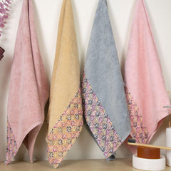 Prima Lace 100% Cotton Hand Towel Set of 4 | Ultra Soft, Highly Absorbent Luxurious Towels - Rangoli