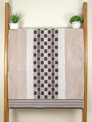 Rangoli Lira Check 100% Cotton Bath Towel set of 1, 450 GSM (147L X 72W)