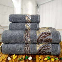 Rangoli Morgan 470 GSM 100% Cotton Towel Set of 4 (2 Bath & 2 Hand )