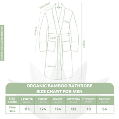 Rangoli Organic Bamboo Bathrobe for Men |Light Grey