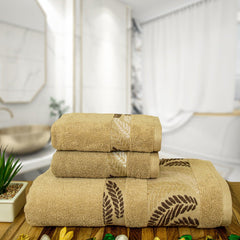 Rangoli Morgan 470 GSM 100% Cotton Towel Set of 3 (1 Bath & 2 Hand )