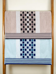 Rangoli Lira Check 100% Cotton Bath Towel set of 2, 450 GSM (147L X 72W)
