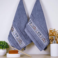 Royal Designed Rajvanshi 440 GSM Cotton Set of 2 Hand Towels - Rangoli