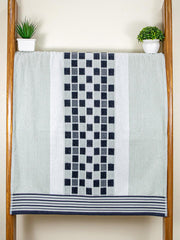Rangoli Lira Check 100% Cotton Bath Towel set of 1, 450 GSM (147L X 72W)