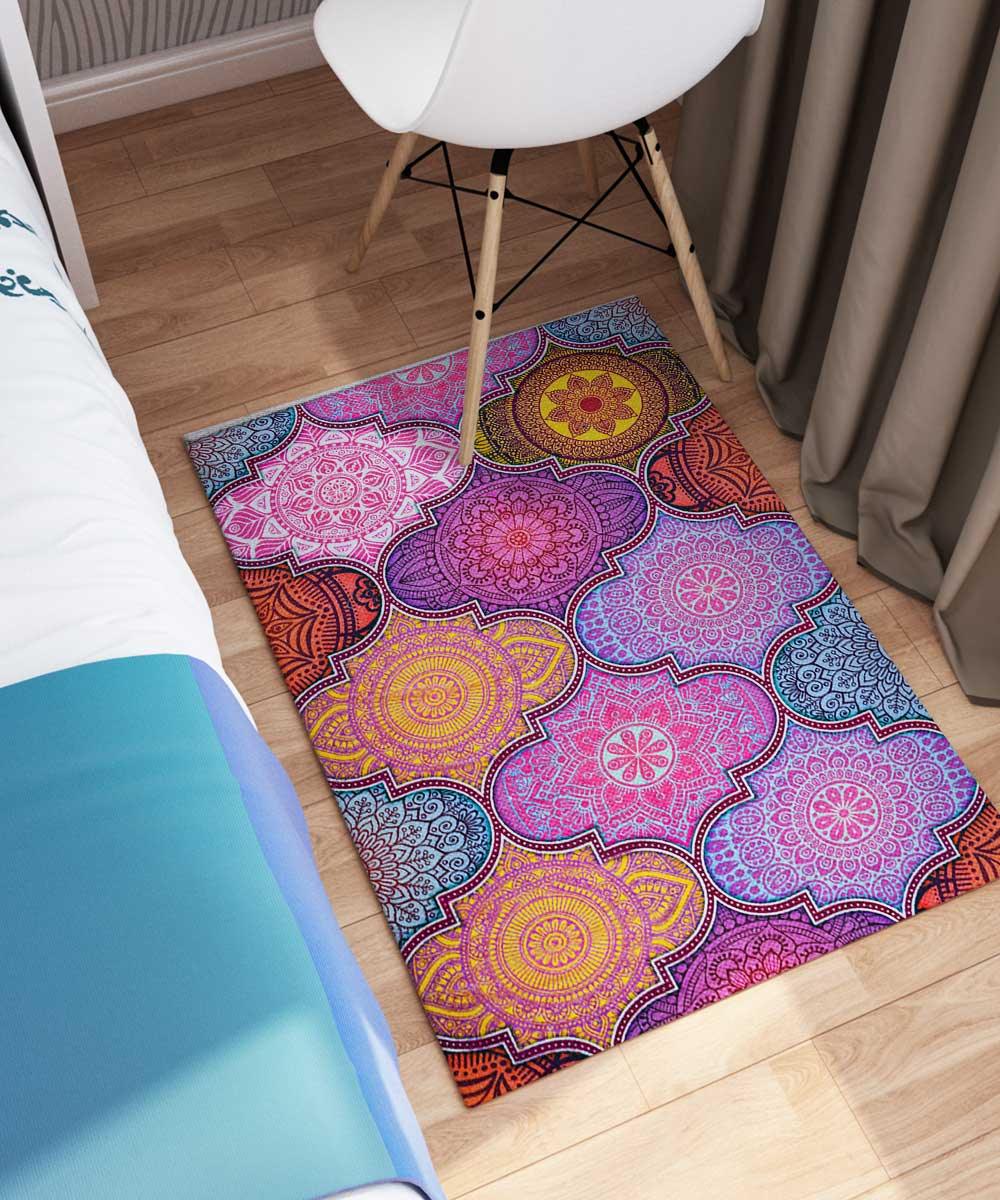 Rangoli Geometrical Design Anti Skid Carpet - Rangoli