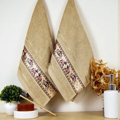 Royal Designed Rajvanshi 440 GSM Cotton Set of 2 Hand Towels - Rangoli