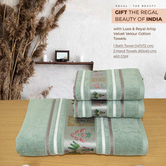 Regal 460 GSM Towel Set Of 3 | Ultra Soft & Highly Absorbent Towels