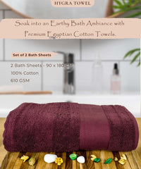 Rangoli Hygra Earthly Egyption Cotton 610 GSM Plush Oversized Bath Sheet (90 x 180 cm)