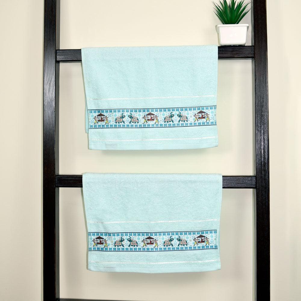 Royal Designed Rajvanshi 440 GSM Cotton Set of 2 Hand Towels - Rangoli