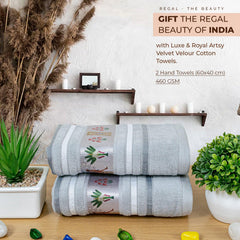 Regal 460 GSM Hand Towel Set Of 2 | Ultra Soft & Highly Absorbent Towels