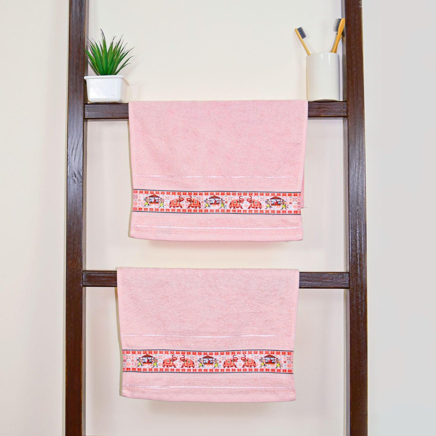 Royal Designed Rajvanshi 440 GSM Cotton Set of 2 Hand Towels - Rangoli