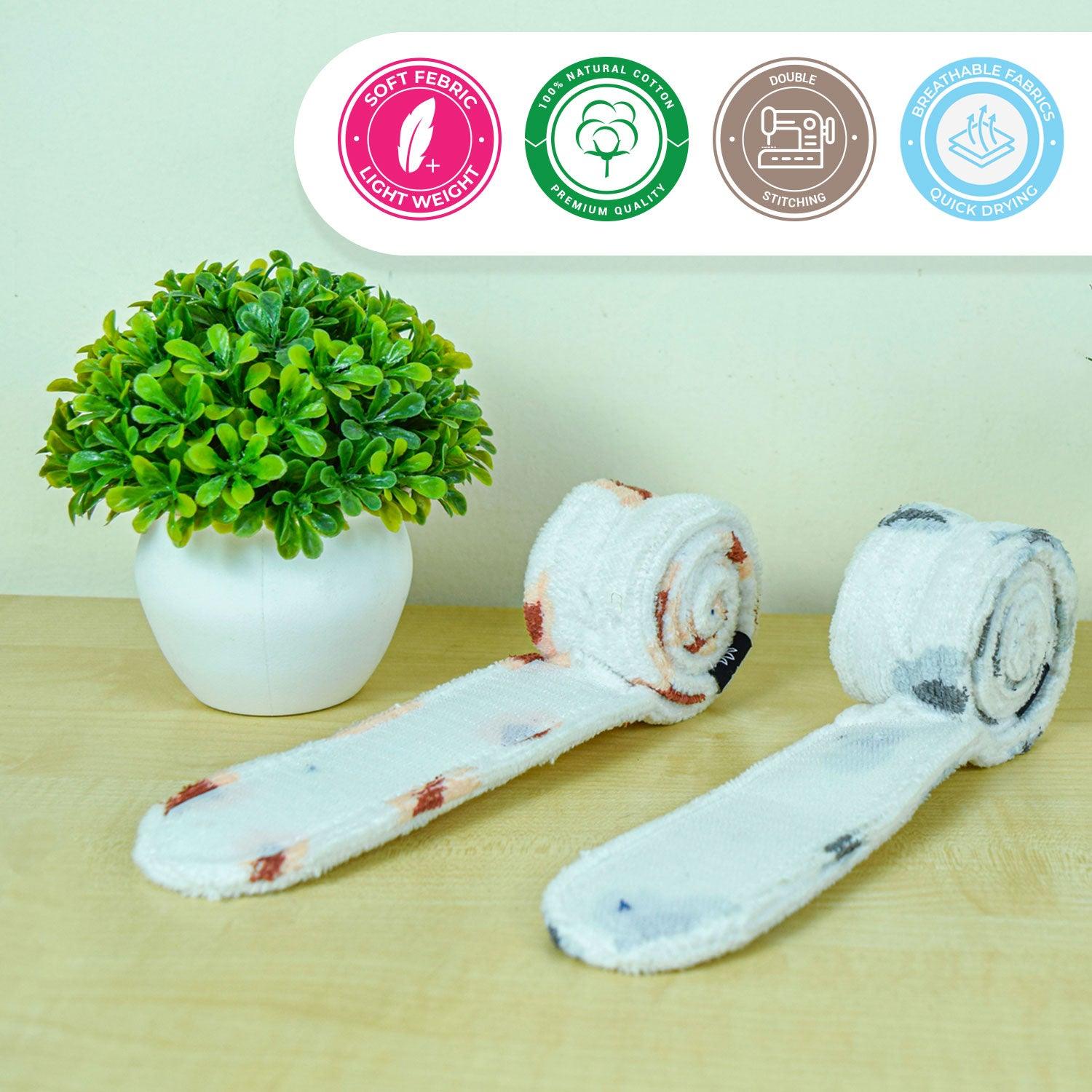 Leopard Printed Headbands For Women & Girls | Beige & Grey (Pack of 2) - Rangoli