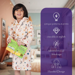 Rangoli Kids Unicorn Cotton Bathrobe 400 GSM for Girls and Boys