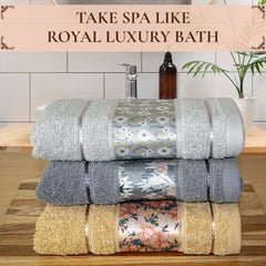 Rangoli Victoria 100% Cotton Hand Towel Set of 3 | Ultra Soft, Super Absorbent Luxurious Towels