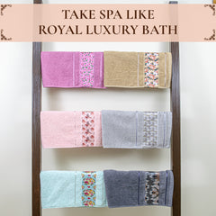 Rangoli Victoria 100% Cotton Hand Towel Set of 6 | Ultra Soft, Super Absorbent Luxurious Towels
