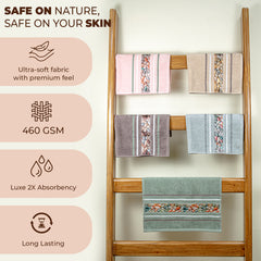 Oriental 450 GSM Hand Towel Set Of 5 | Ultra Soft & Highly Absorbent Towels