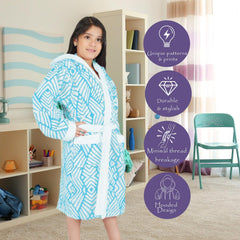 Rangoli Kids Jacquard Cotton Bathrobes for Girls and Boys , 400GSM