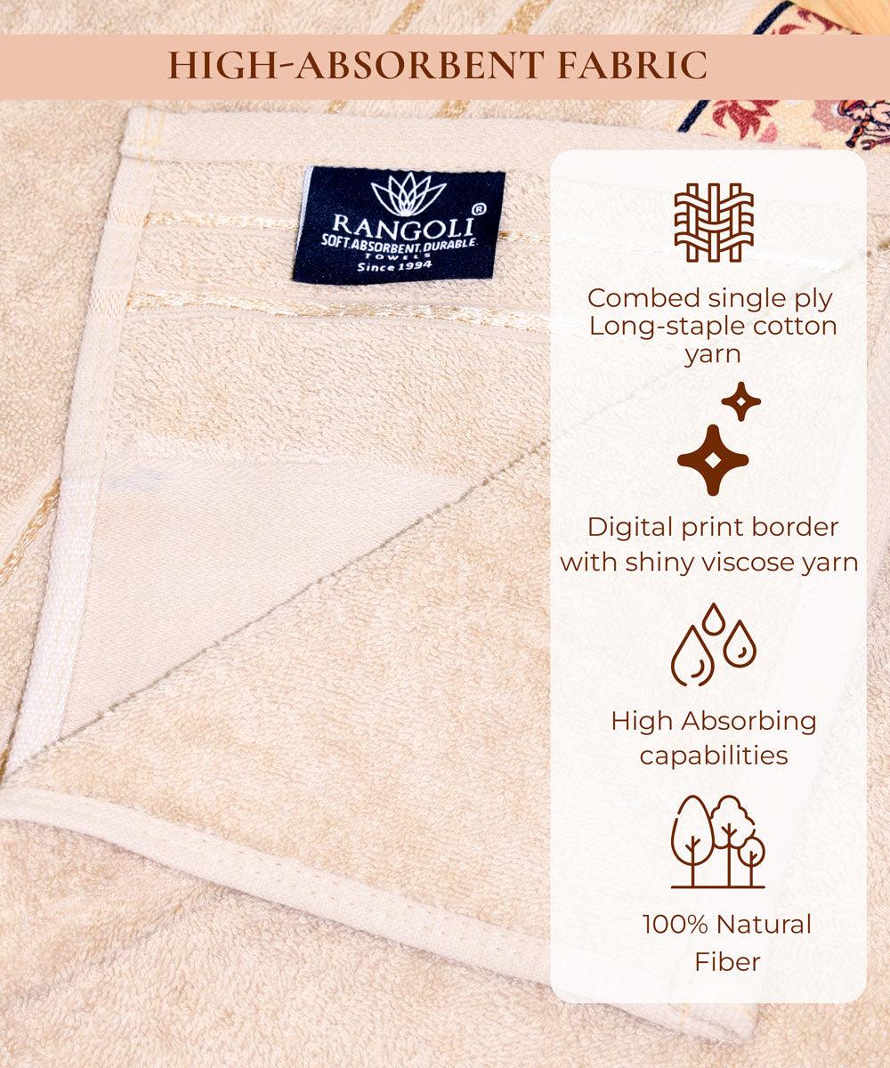 Royal Designed Rajvanshi 440 GSM Cotton Set of 2 Hand Towels - Rangoli