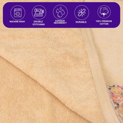 Prima Lace 100% Cotton Hand Towel Set of 2 | Ultra Soft, Highly Absorbent Luxurious Towels - Rangoli