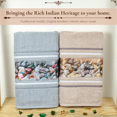 Oriental 450 GSM Bath Towels Set Of 2 | Ultra Soft & Highly Absorbent Towels