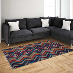 Rangoli Beautiful Chevron Design Anti Skid Carpet - Rangoli