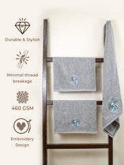 Prima Dream 100% Cotton Towel Set of 3 (Applique Embroidery), 450 GSM