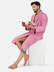 Rangoli Organic Bamboo Bathrobe for Men | Purple