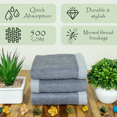 Rangoli  100% Bamboo Face Towel |  Set of 3, 500 GSM