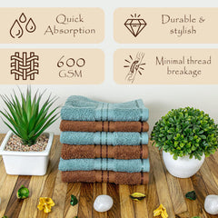 Rangoli Venetion 100% Cotton Face Towel |  Set of 6, 600 GSM