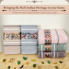 Oriental 450 GSM Hand Towel Set Of 5 | Ultra Soft & Highly Absorbent Towels