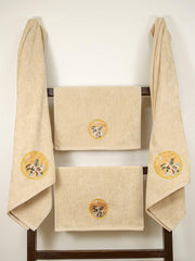 Prima Dream 100% Cotton Towel Set of 4 (Applique Embroidery), 450 GSM