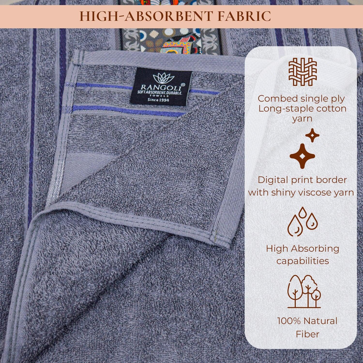 Royal Designed Rajvanshi 440 GSM Cotton Set of 2 Hand Towels - Rangoli