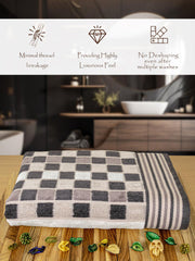 Rangoli Lira Check 100% Cotton Bath Towel set of 1, 450 GSM (147L X 72W)
