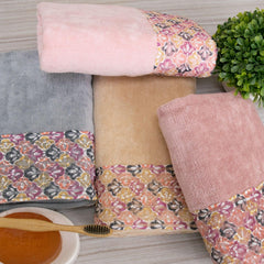 Prima Lace 100% Cotton Hand Towel Set of 4 | Ultra Soft, Highly Absorbent Luxurious Towels - Rangoli