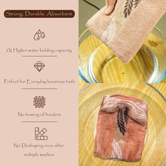 Rangoli Morgan 470 GSM 100% Cotton 6 Hand Towels