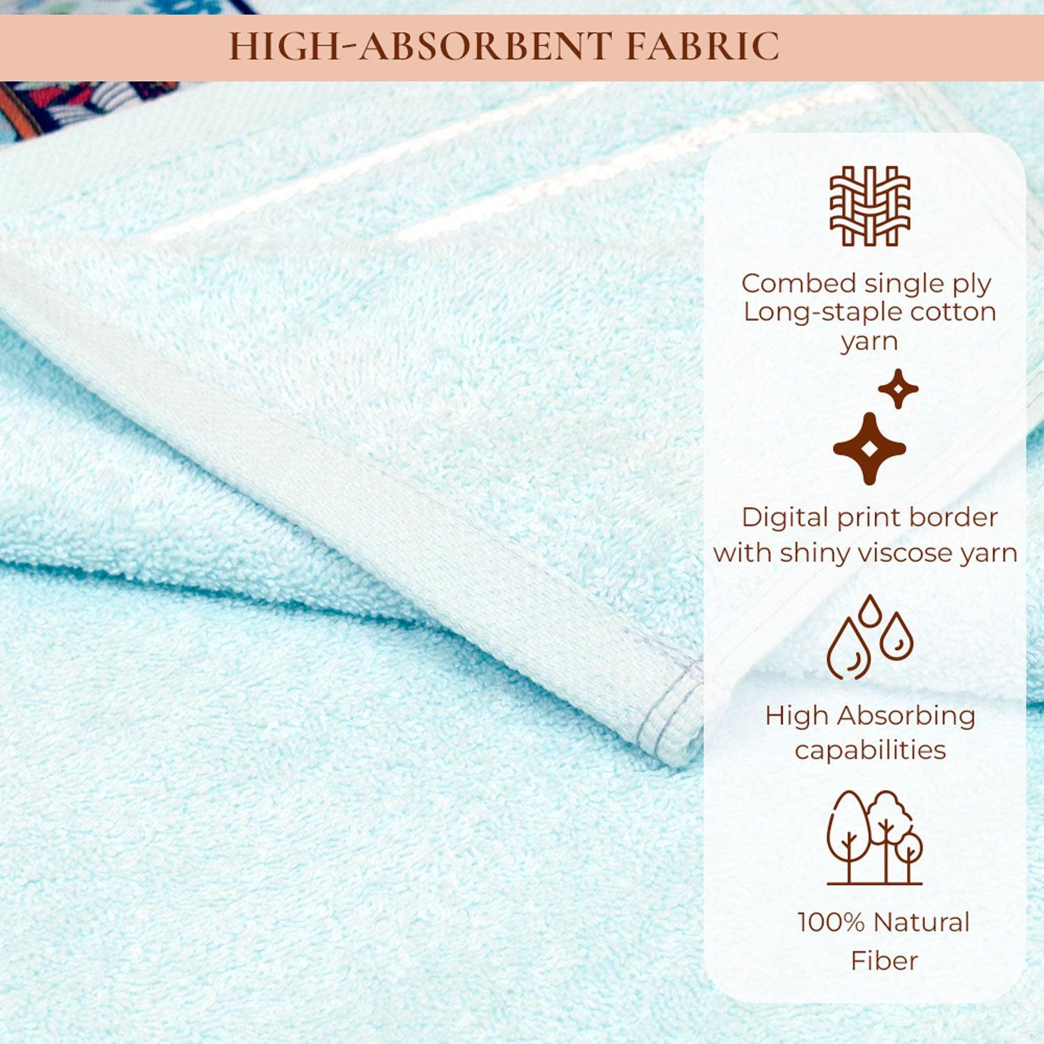 Royal Designed Rajvanshi 440 GSM Cotton Set of 2 Hand Towels - Rangoli