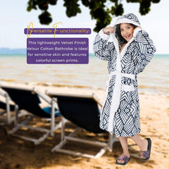 Rangoli Kids Jacquard Cotton Bathrobes for Girls and Boys , 400GSM