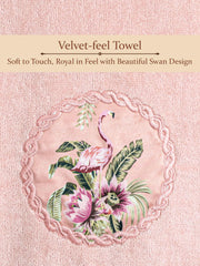 Prima Dream 100% Cotton Towel Set of 4 (Applique Embroidery), 450 GSM