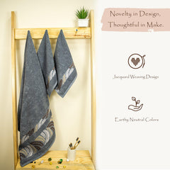 Rangoli Morgan 470 GSM 100% Cotton Towel Set of 3 (1 Bath & 2 Hand )