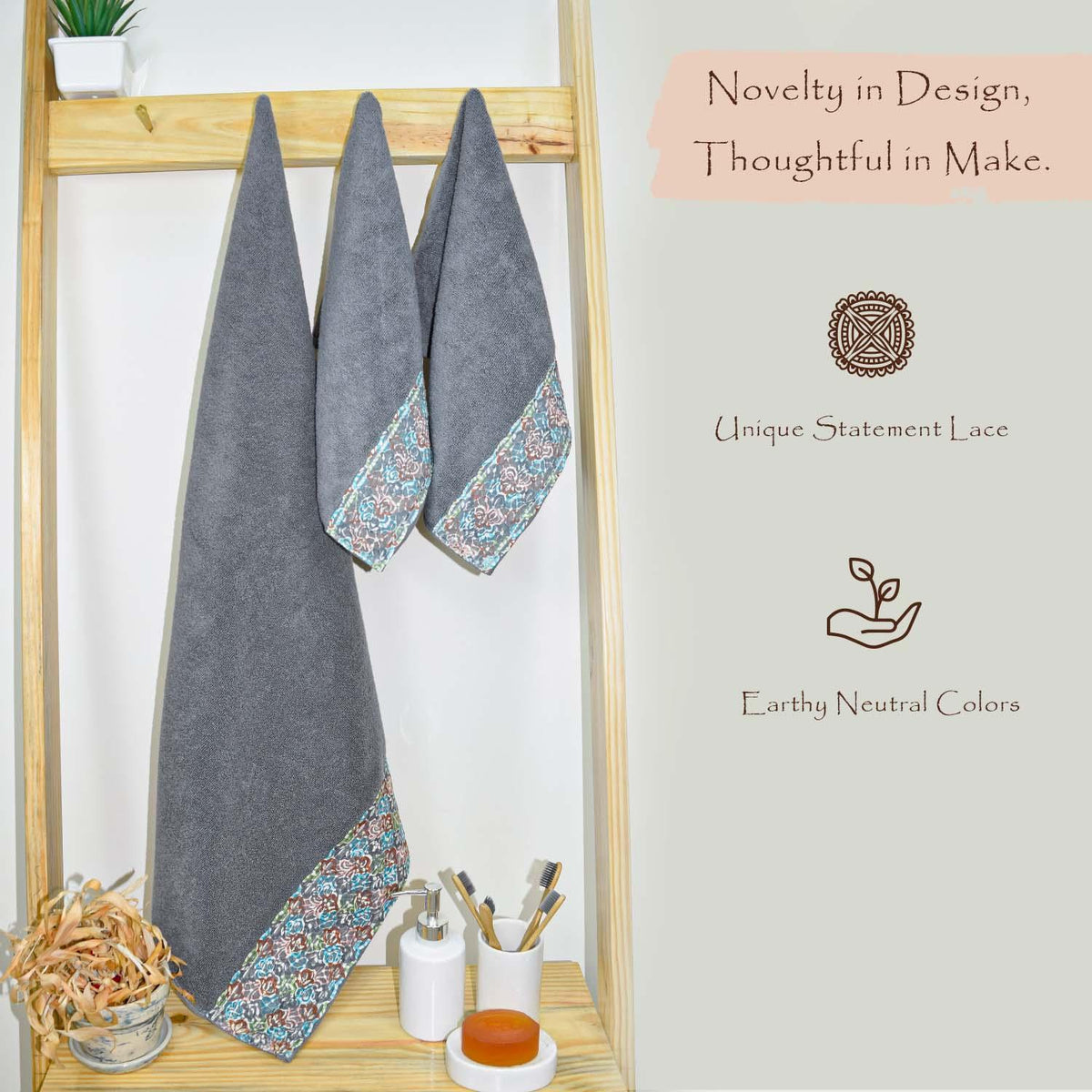 Sunshine 550 GSM Cotton Towel Set of 3 | Ultra Soft, Extra Absorbent Luxurious Towels