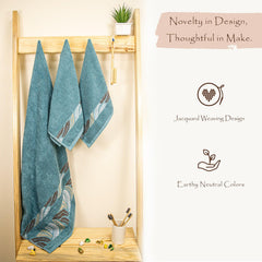 Rangoli Morgan 470 GSM 100% Cotton Towel Set of 3 (1 Bath & 2 Hand )