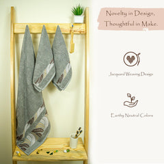 Rangoli Morgan 470 GSM 100% Cotton Towel Set of 3 (1 Bath & 2 Hand )