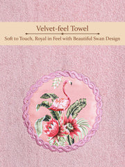 Prima Dream 100% Cotton Towel Set of 4 (Applique Embroidery), 450 GSM