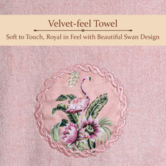 Prima Dream 100% Cotton Bath Towel Set of 2 (Applique Embroidery), 450 GSM