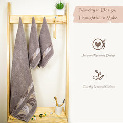 Rangoli Morgan 470 GSM 100% Cotton Towel Set of 3 (1 Bath & 2 Hand )