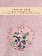 Prima Dream 100% Cotton Hand Towel Set of 6 (Applique Embroidery), 450 GSM